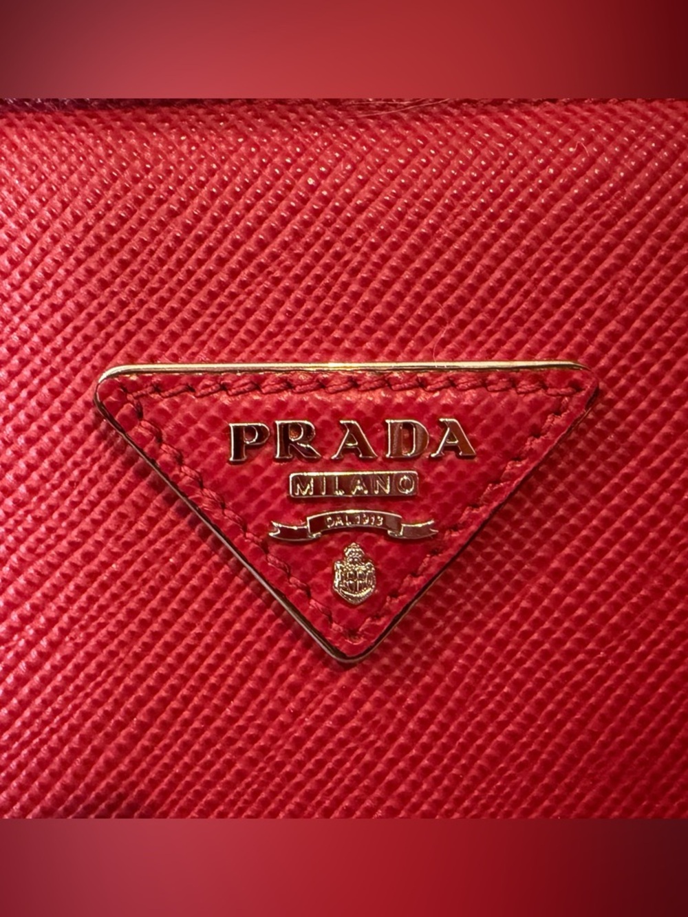 Prada Red Saffiano Leather Tote with Top Handles and Shoulder Strap - Picture 5 of 11